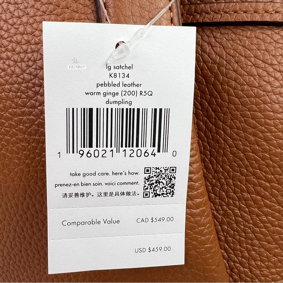 Kate Spade Dumpling Large Satchel In Warm Gingerbread - Picture 13 of 14